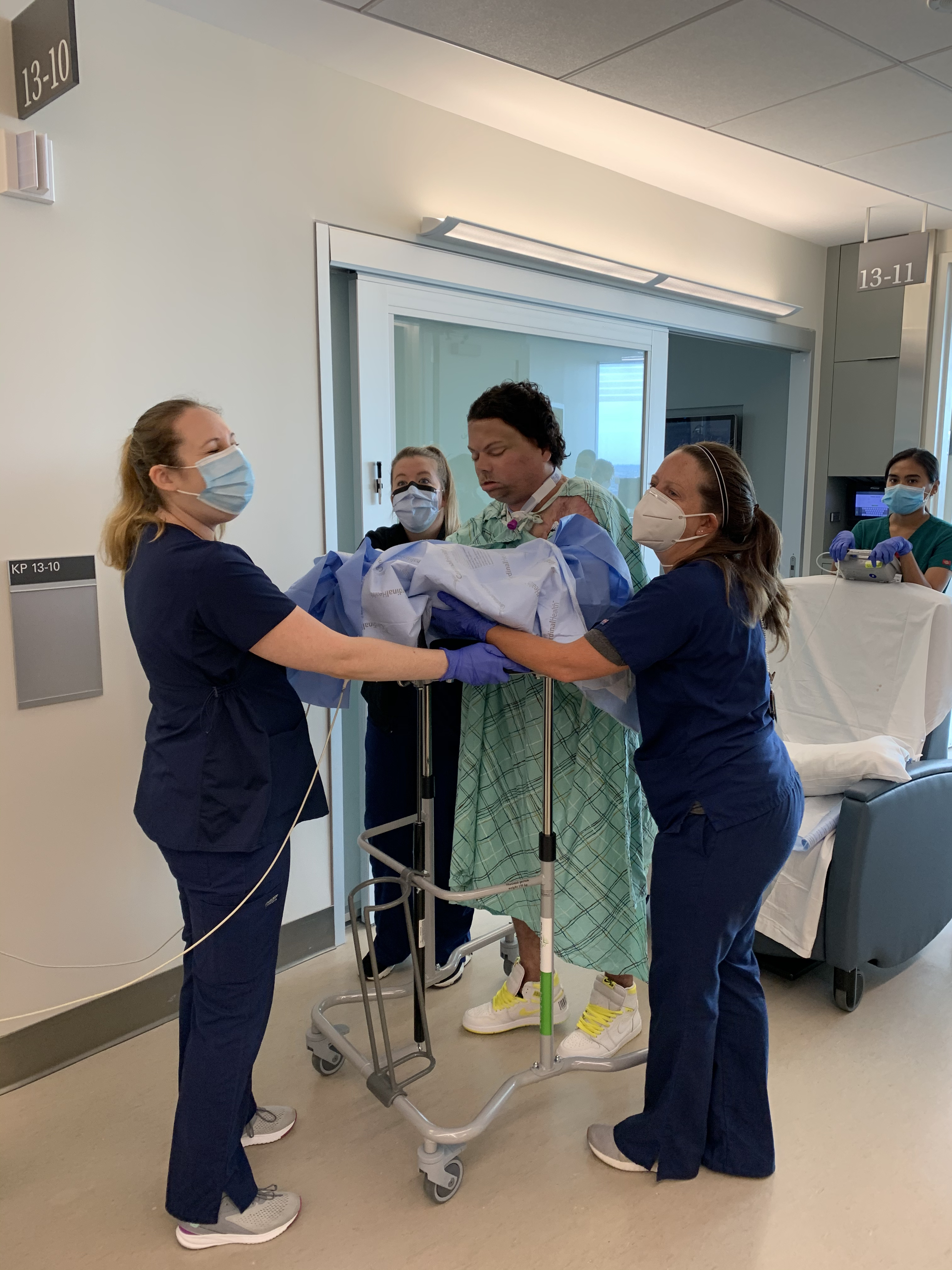 Joe in the hospital after his operation